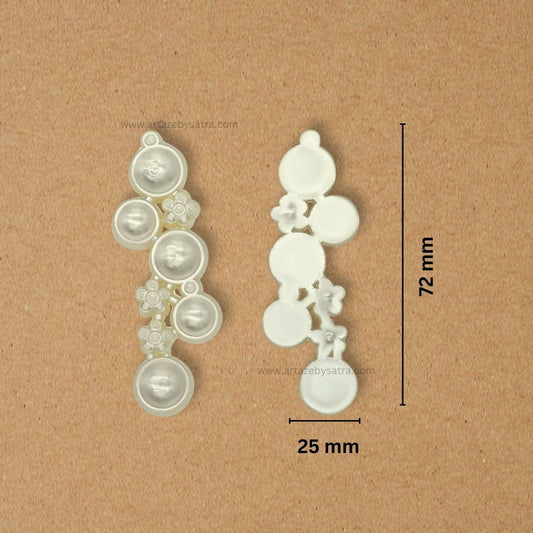 No Hole Ornate Pearl Plastic Beads | Size : 72mm | PPB62