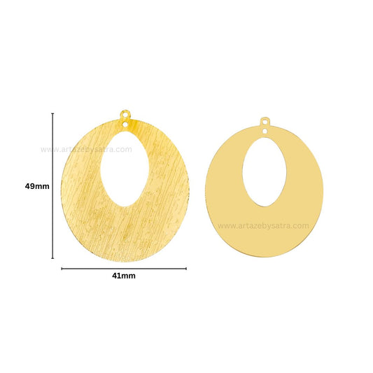 2 Loop Oval Matt Finish Metal Art | Size : 49mm | Qty : Qty : 100g | MF18