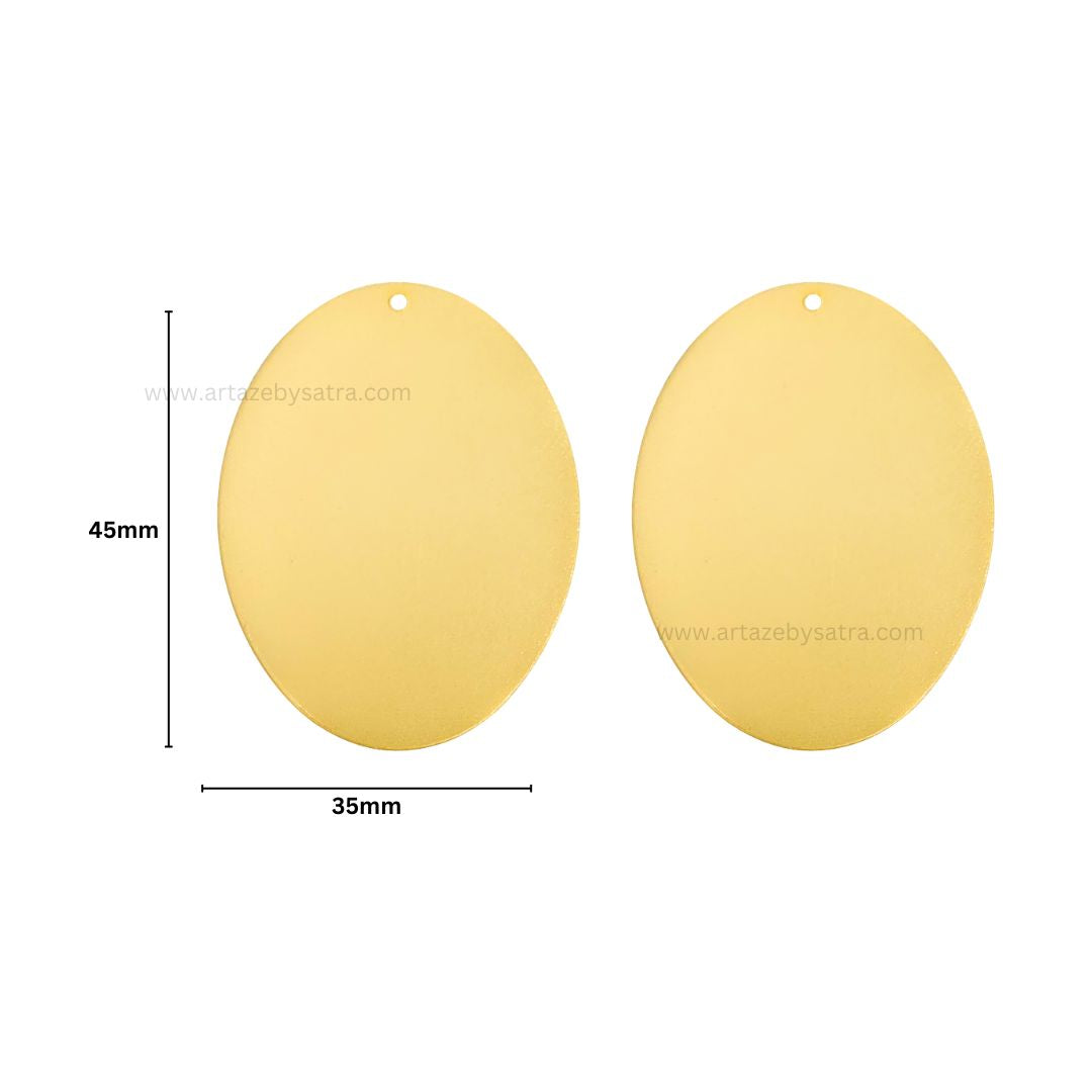 Plain Oval Matt Finish Metal Art | Size : 45mm | Qty : 100g | MF06