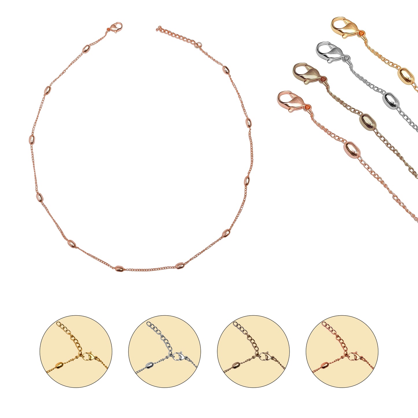 Iron Oval Beaded Chain | Qty : 5pcs (High Quality) | RC08