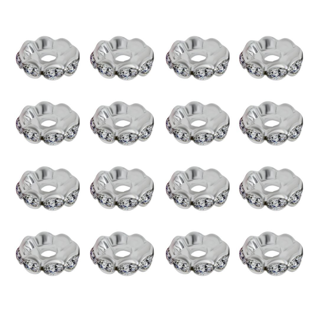 Rhinestone Round Spacer Beads | Size : 6mm | 100pcs | DC04
