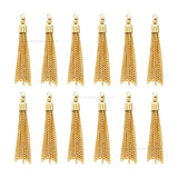 Gold-Tone Metal Chain Tassels | Qty : 10pcs | T17