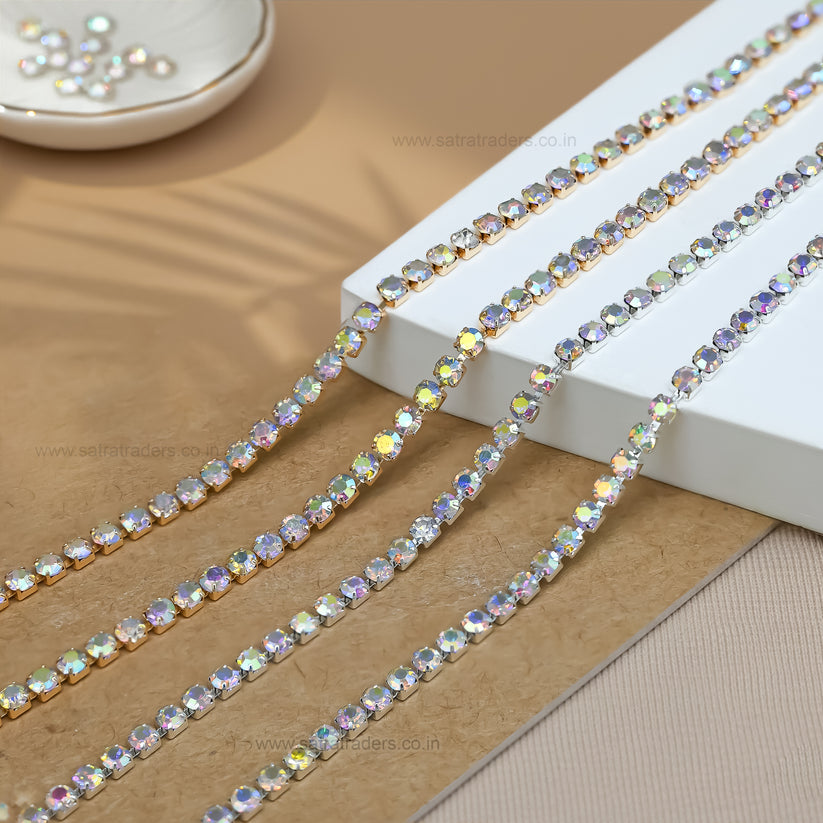 AB Crystal Rhinestone Chain | Qty : 10mtr | DC11 – Satra Fashion ...