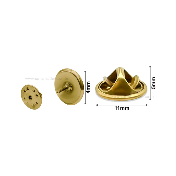 Brass Raw Butterfly Clutch Tie Clip | Size : 12mm | Qty : 100pcs | BF187