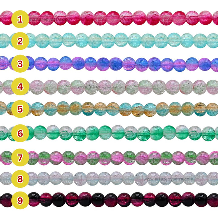 Cracker Elegant Glass Beads | Size : 8mm | Qty : 1 Line-Approx 95pcs | GB109