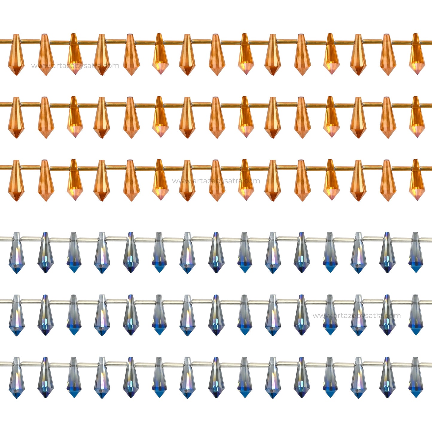 Iridescent Starpoint Crystal Beads | Size : 16mm | Qty : 1 line-approx 50pcs | GB22
