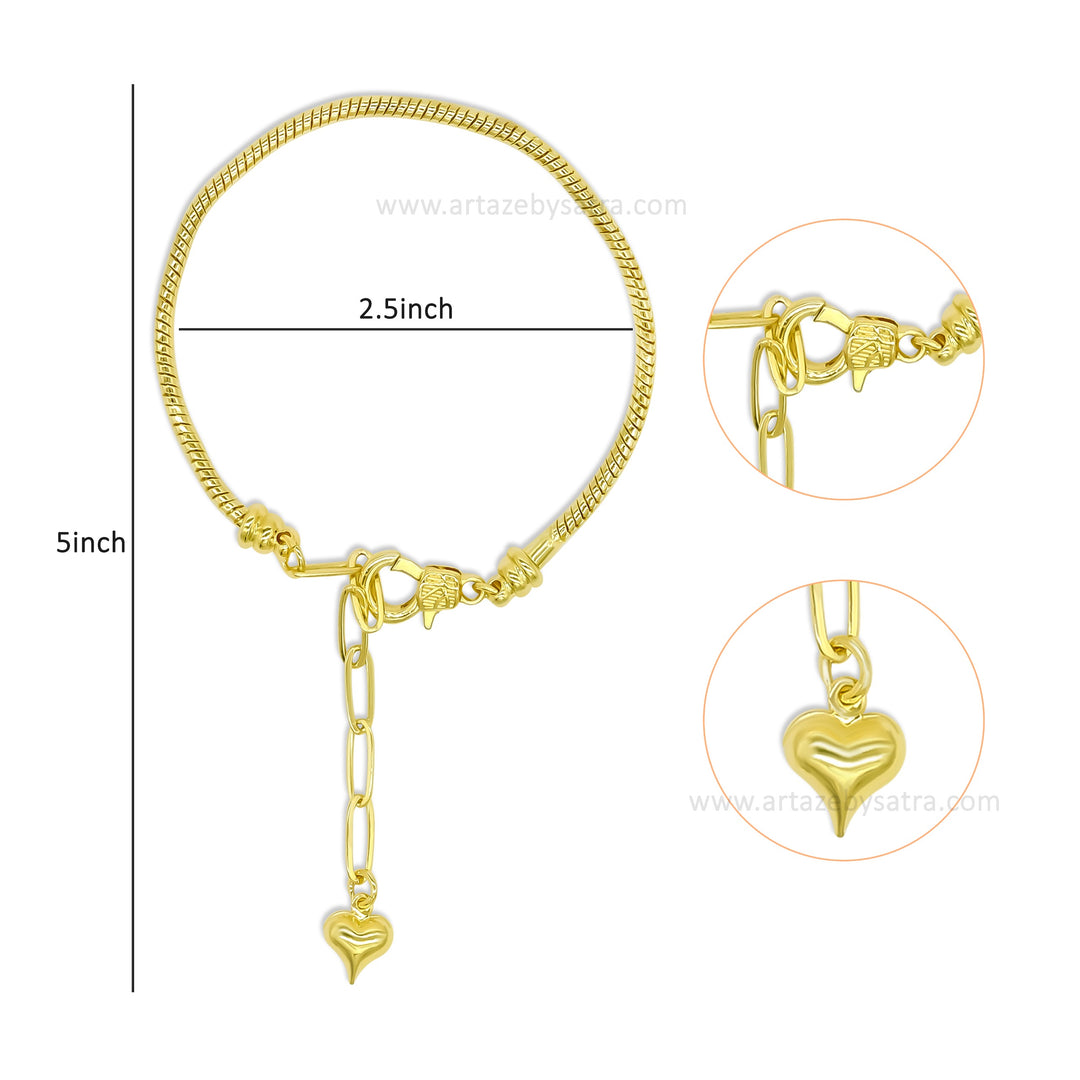 Brass Adjustable Bracelet | Size : 5inch | Qty : 1 pcs