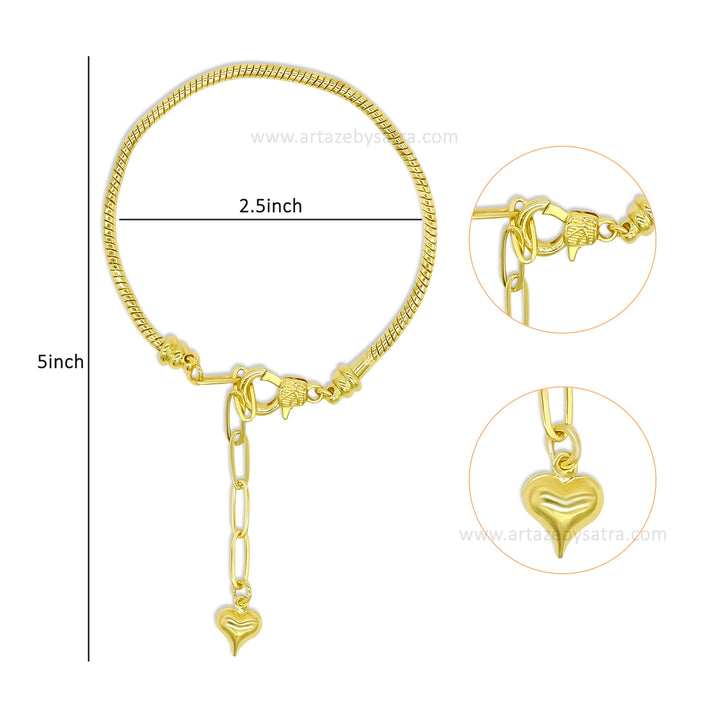 Brass Adjustable Bracelet | Size : 5inch | Qty : 1 pcs