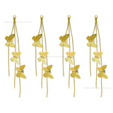 Gold Tone Butterfly Charms with Cascading Chain Tassels | Qty : 1 pair | Size : 3.2inch