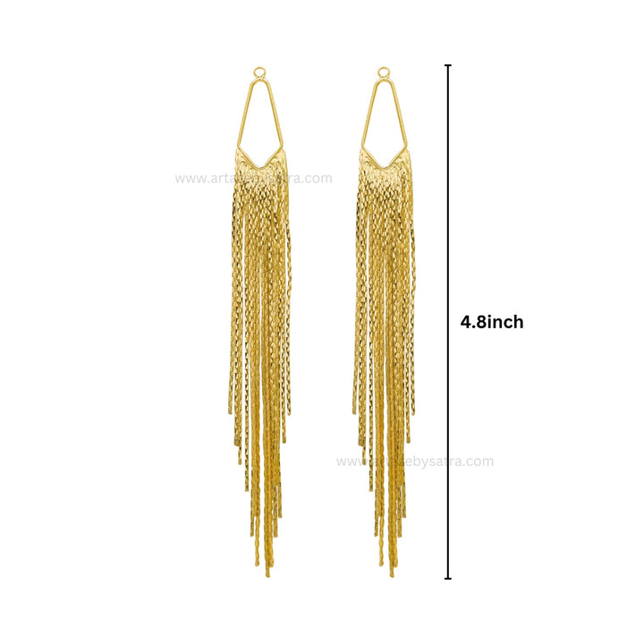 Long Gold Chain Dangle Earring Charms | Qty : 1pc | Size : 4.8mm