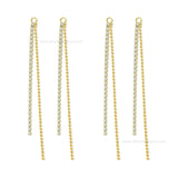 Gold Plated Crystal & Ball Chain Fringe Earring Charms  | Qty : 1 pair | Size : 2.5inch