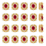 Square Red Stone with Diamond Accents | Qty : 1pc | Size : 18mm