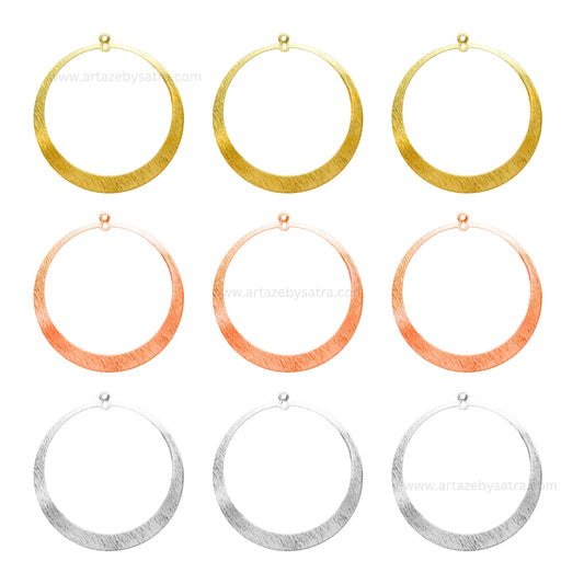 Earring Hoop Plain 2 Loop | Size : 48mm | Qty : 4pcs | EF25