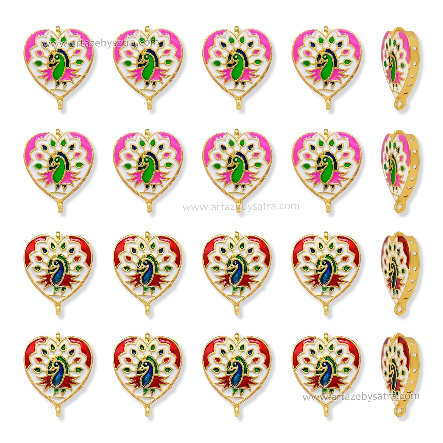 Meenakari Kundan Beads | Size : 33mm | Qty : 6pcs | MK50