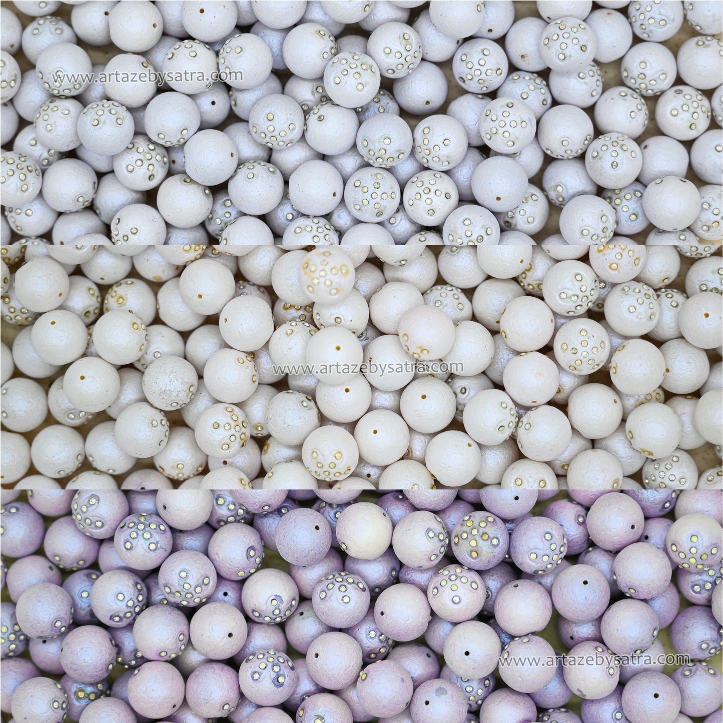 1 Hole Matte Finish Studded Plastic Beads | Size : 16mm | Qty : 500g | PB252