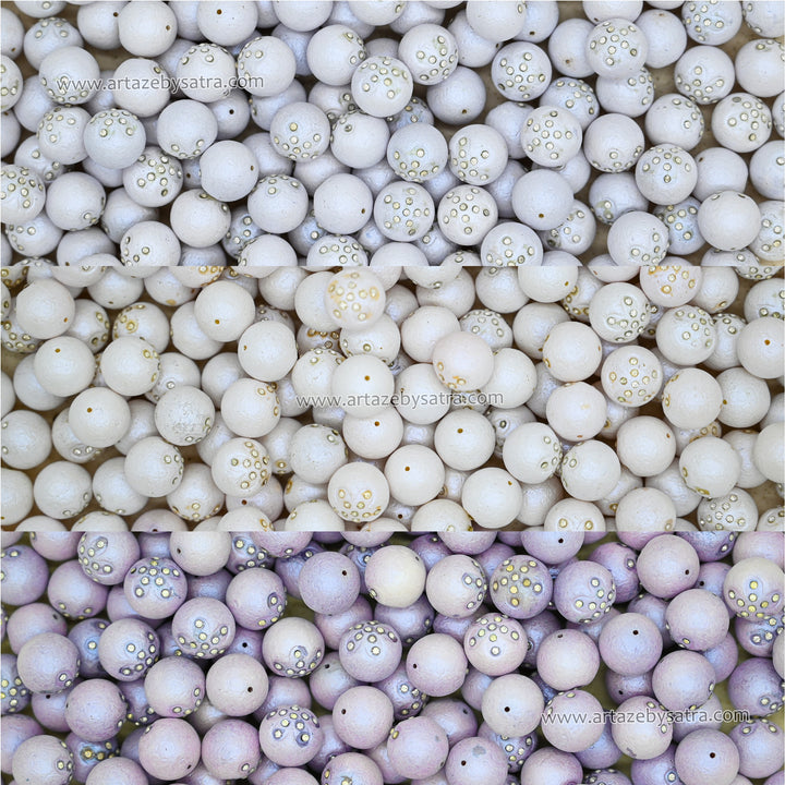 1 Hole Matte Finish Studded Plastic Beads | Size : 16mm | Qty : 500g | PB239