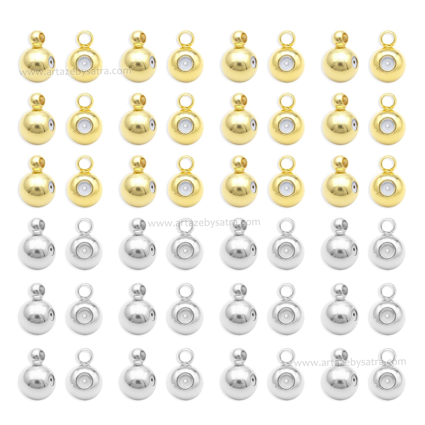 Brass Stopper Beads with loop | Qty : 10pcs | BF134