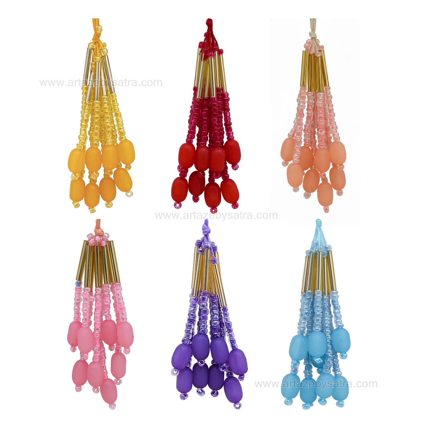 Beaded Tassels | Size : 57mm | Qty : 10pcs | T16