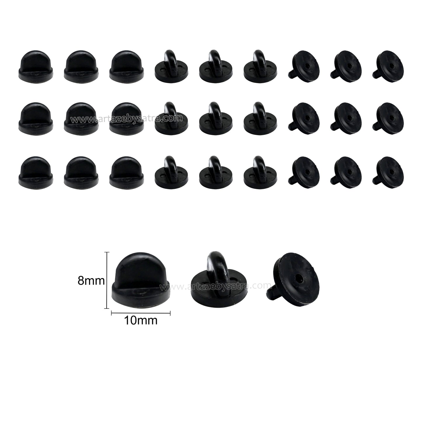 Rubber Pin Backs PVC Butterfly Clutch Pins | Size :  | Qty : 500pcs | BF86