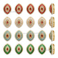 Meenakari Eye-Shape Piroi Beads | Size : 18mm | Qty : 12pcs | C-054