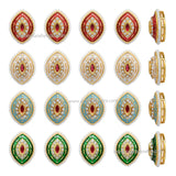 Meenakari Eye-Shape Piroi Beads | Size : 18mm | Qty : 12pcs | C-054