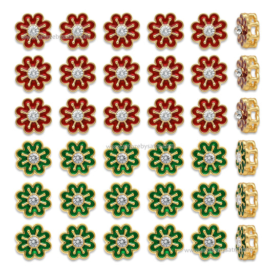 Floral Spacer Meenakari Beads | Size : 10mm | Qty : 12pcs | MKB73