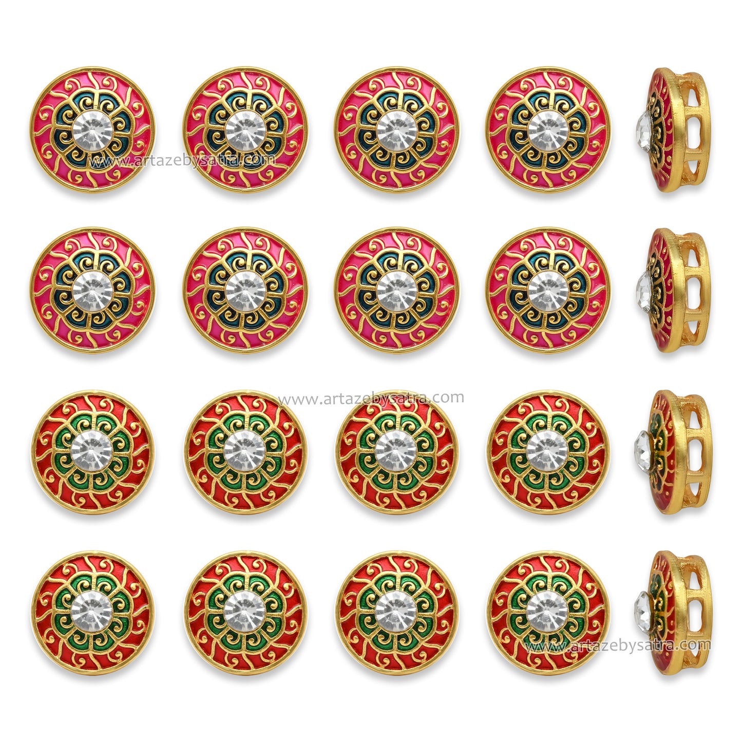 Round Meenakari Beads | Size : 12mm | Qty : 12pcs | MKB74