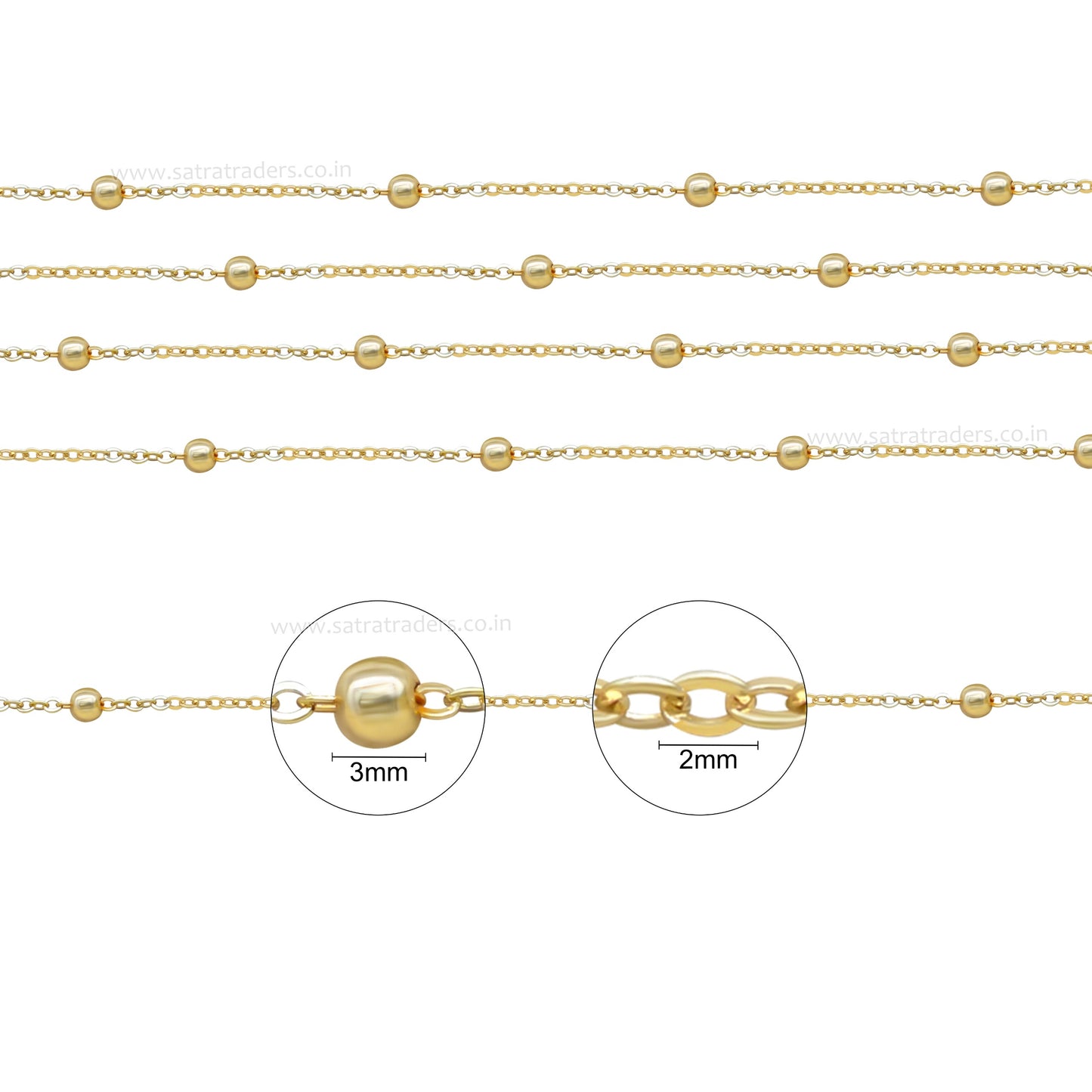 Iron Chain (Indian Plating) | Size : 2mm | Qty : 100grm | IP10