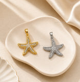 Pave Crystal Starfish Anti-Tarnish Charm | Size : 23mm | Qty : 1pc | CHL193