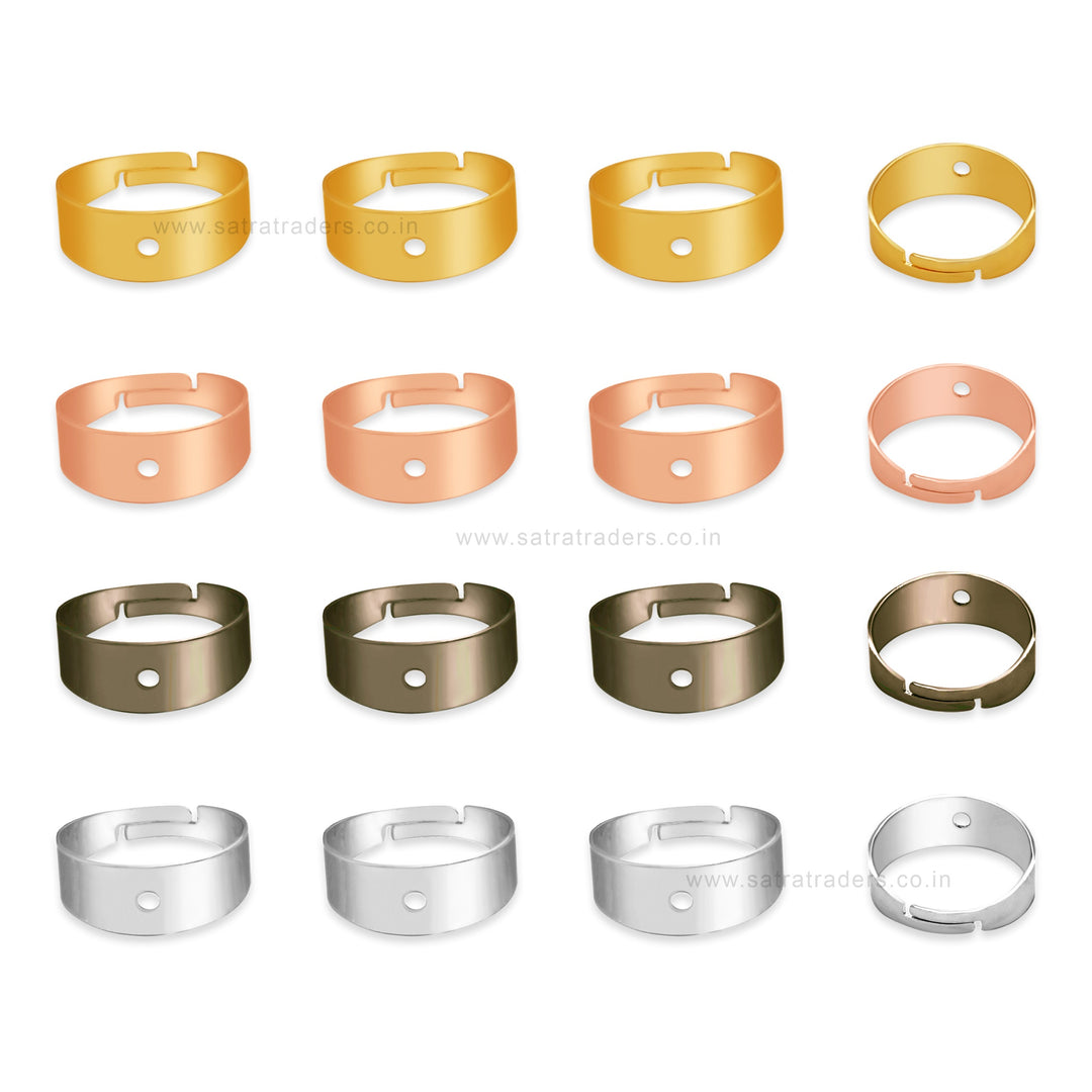 Finger Ring Base Size 15mm 50pcs BF88 Golden