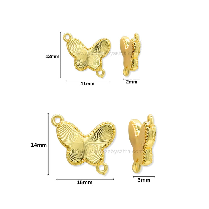 Brass Butterfly Charm Connector | High Quality | Qty : 2pcs
