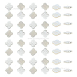 White MOP Clover Beads | Size : 15mm | Qty : 1 line- approx 27 beads | GB74