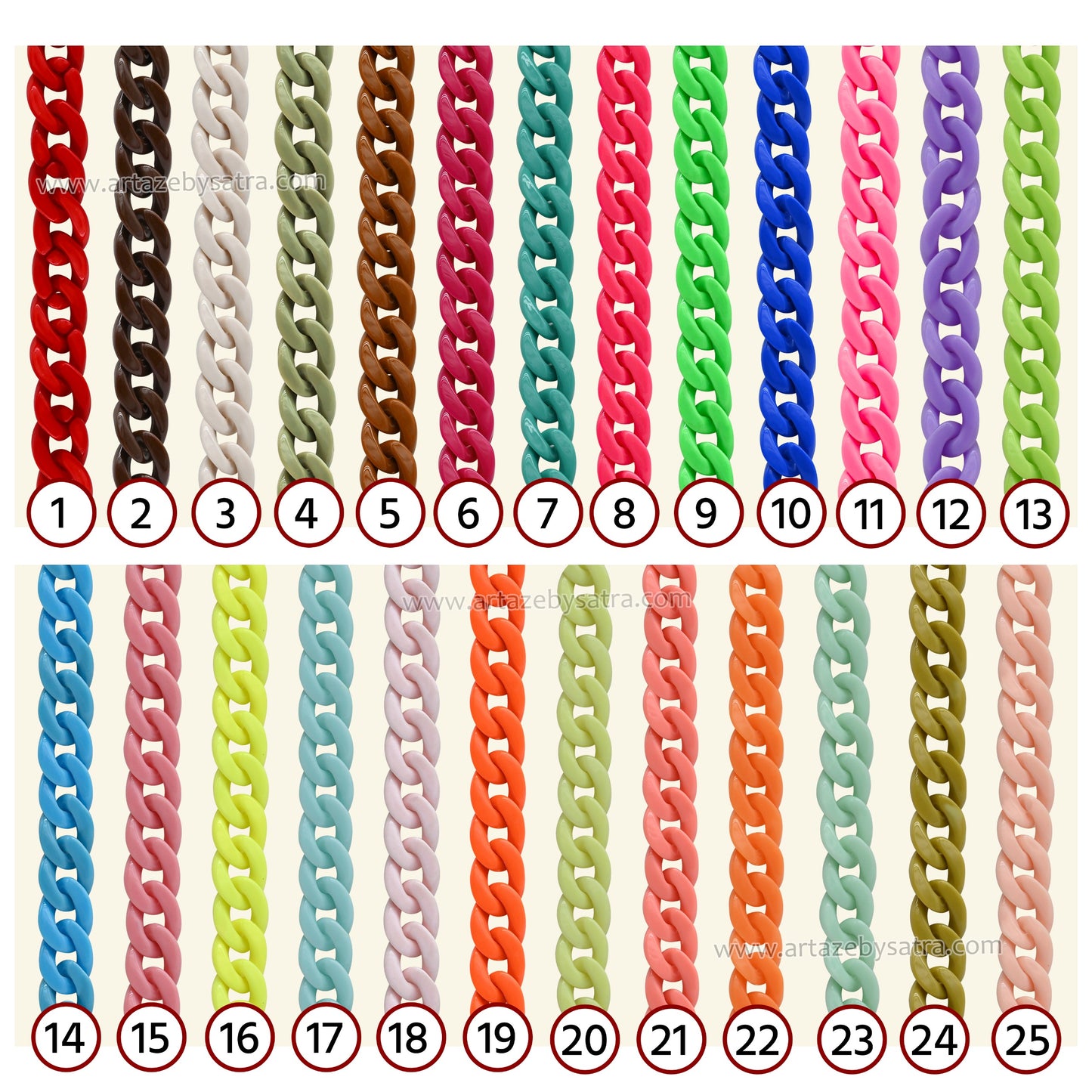 Acrylic Link Chain | Size : 13mm | Qty : 1mtr | AC04