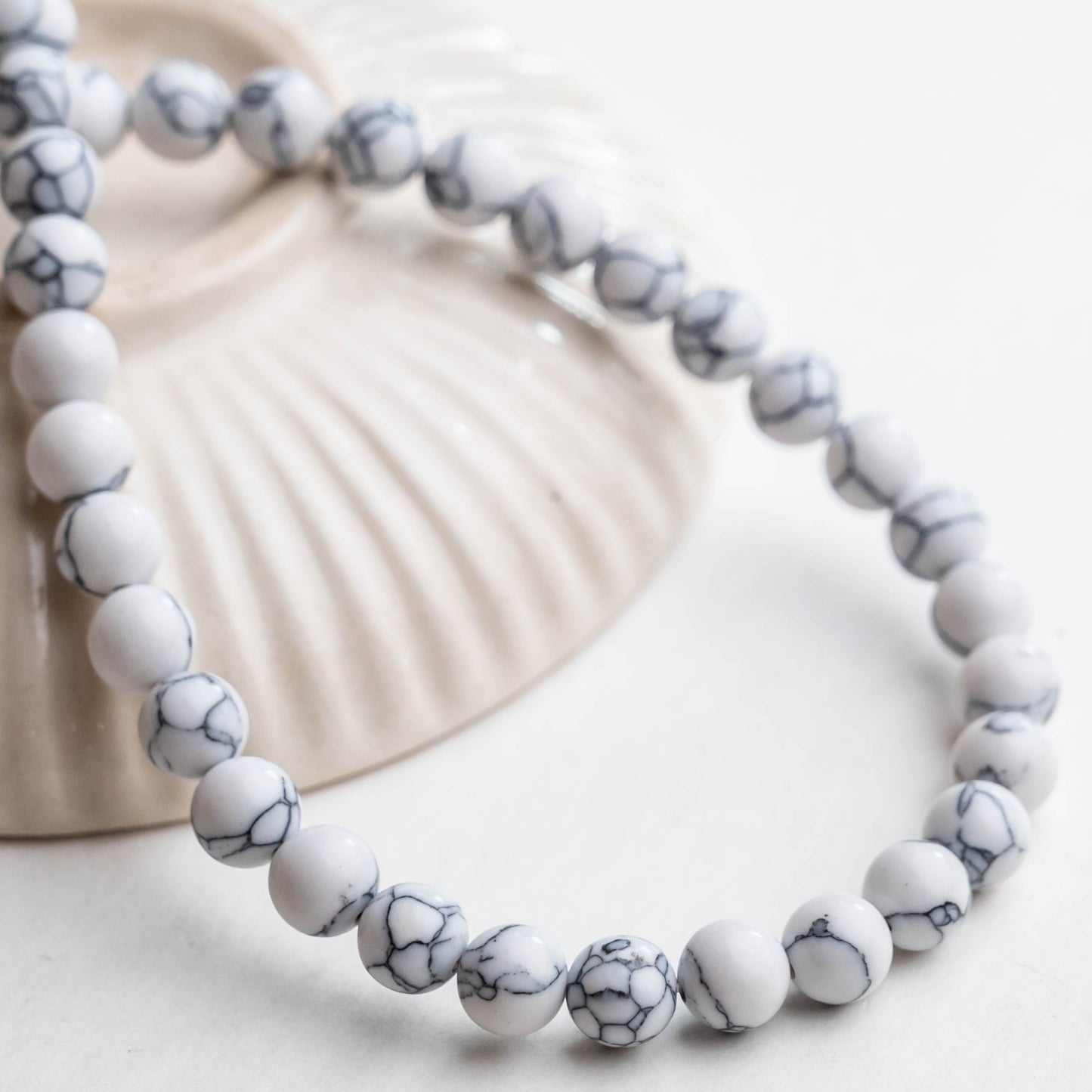 Marble Print Glass Beads | Size : 8mm | Qty : 1 line-approx 50pcs | GB09