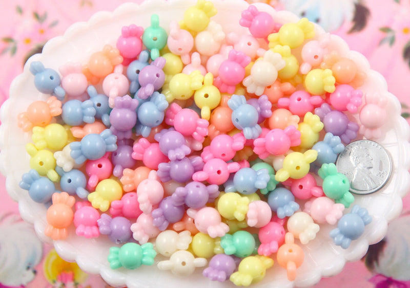 Assorted Candy Pastel Plastic Beads | Size: 8mm