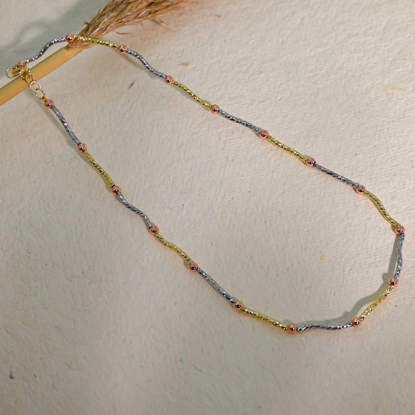 18k Brass Curved Tube Pipe Beads | Size : 20mm | 10pcs | BF135