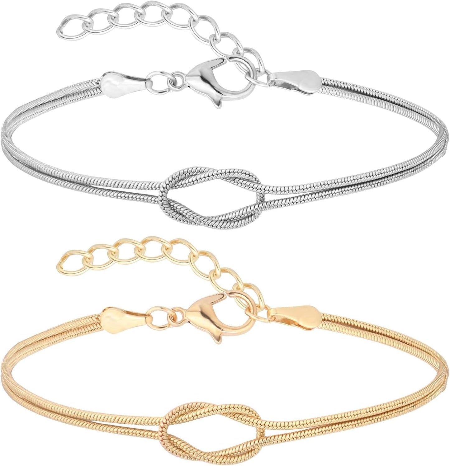 Love Knot Snake Chain Infinity Bracelet | Size : 5inch | Qty : 1pc | B25