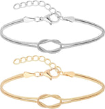 Love Knot Snake Chain Infinity Bracelet | Size : 5inch | Qty : 1pc | B25
