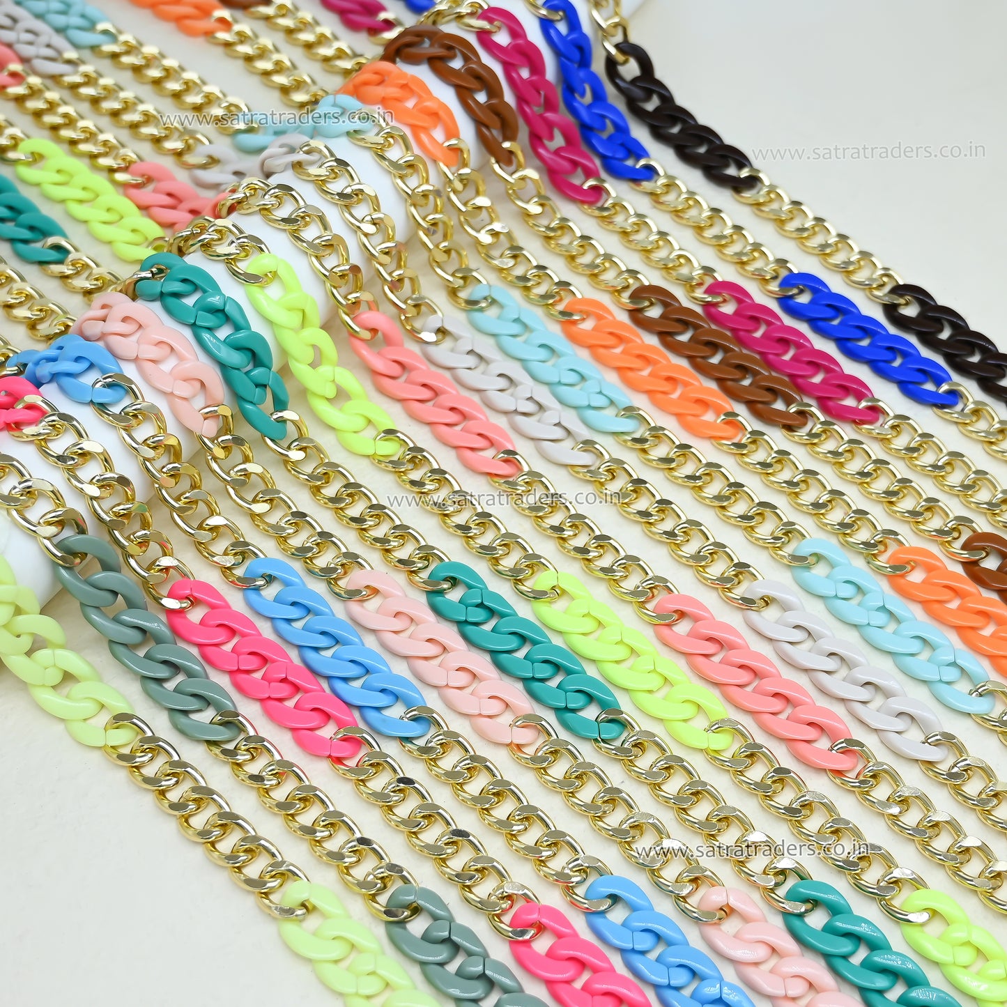 Acrylic & Aluminium Link Chain | Size : 16mm | Qty : 1mtr | AC29