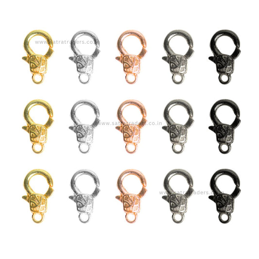Metal Textured Lobster Clasp | Size : 14mm | Qty : 10pcs | BF25