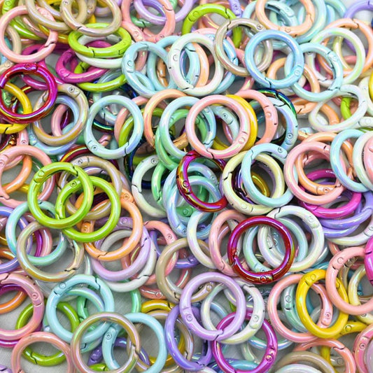 Assorted Candy Color Round Metal Lock | Size : 25mm | Qty : 6pcs | BF48