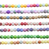 Pastel Dragon Veined Beads | Size : 8mm | Qty : 1 line-approx 80pcs | GB33