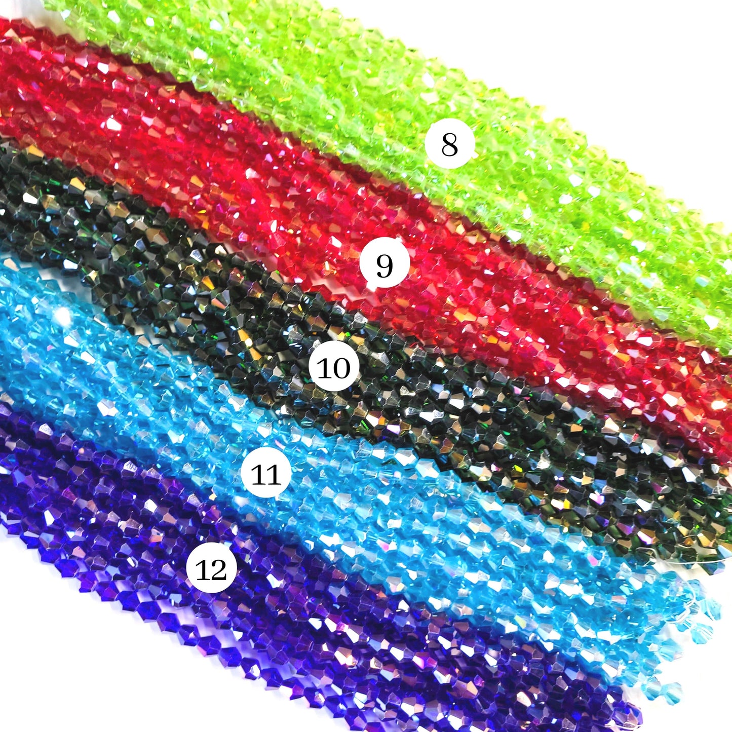 Crystal Rainbow Beads | Size : 8mm | Qty : 10 Line-approx 40 Beads perline | GB65