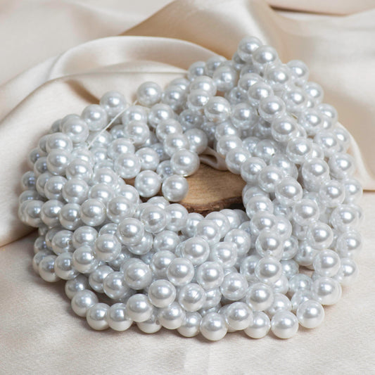 Round Shape 2 Hole Pearl Beads | Size : 12mm | Qty : 1 Bunch-approx 600pcs | PPB12