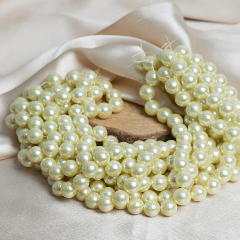 Round Shape 2 Hole Pearl Beads | Size : 12mm | Qty : 1 Bunch (Approx 600pcs)