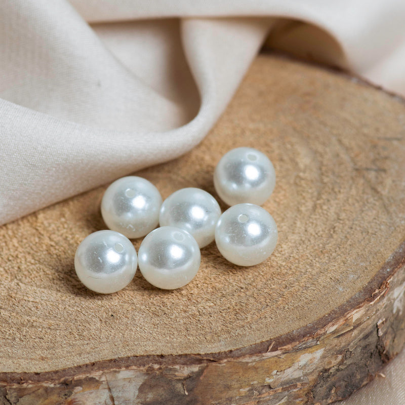 Plastic Pearl Beads | Size 12mm | 1 Hole Beads | Qty : 1Kg