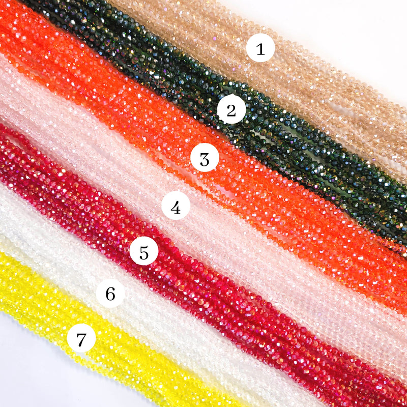 Elegant Glass Beads | Size : 4mm Tire Rainbow Beads Approx. 110 Beads Perline | 10 Line