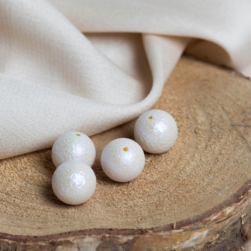 Plastic Pearl Beads | Size 14 mm | 1 Hole Matt Finish Beads | QTY : 1Kg