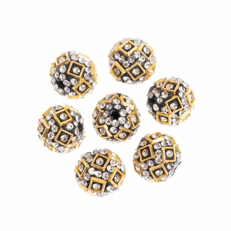 Rhinestone Spacer Beads | Size : 16mm | 10Pcs