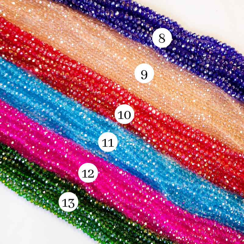 Elegant Glass Beads | Size : 6mm Tire Rainbow Beads Approx. 89 Beads Perline | 10 Line